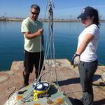 Maddie and Kent prepping for Agua Hedionda Lagoon deployment, February 2016